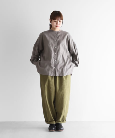 HUIS |やわらかシーチングコットンバルーンパンツロング（オリーブ）【ユニセックス】506L