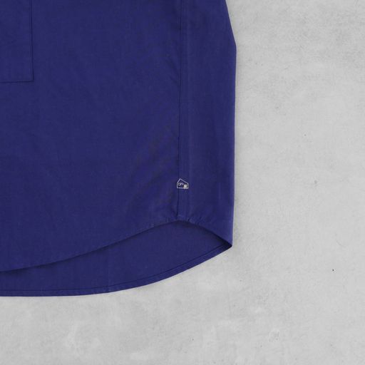 HUIS | オーガニックコットンバンドカラー半袖ワイドブラウス