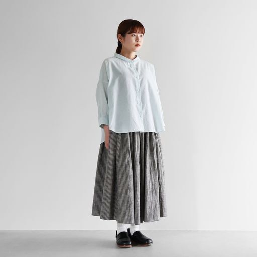 COHINA - 【くぅ】strata ニュアンスヴィンテージジレブラウス HUIS | 8分袖ボタニカルコードレーンワイドブラウス（クチナシ