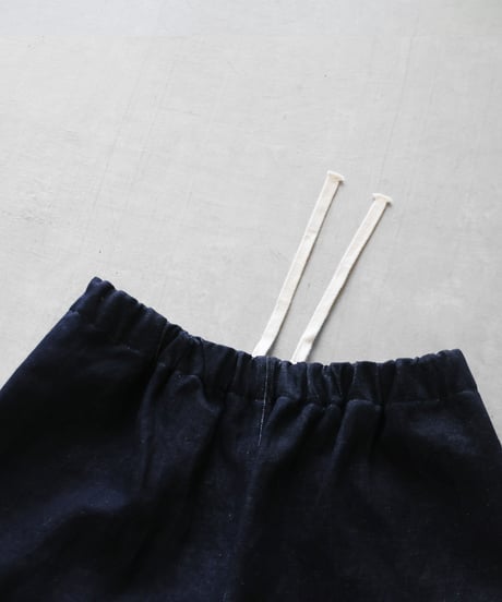 HUIS | “HUIS×三備”綿麻シャトルデニムバルーンパンツロング（インディゴ）【ユニセックス】506L