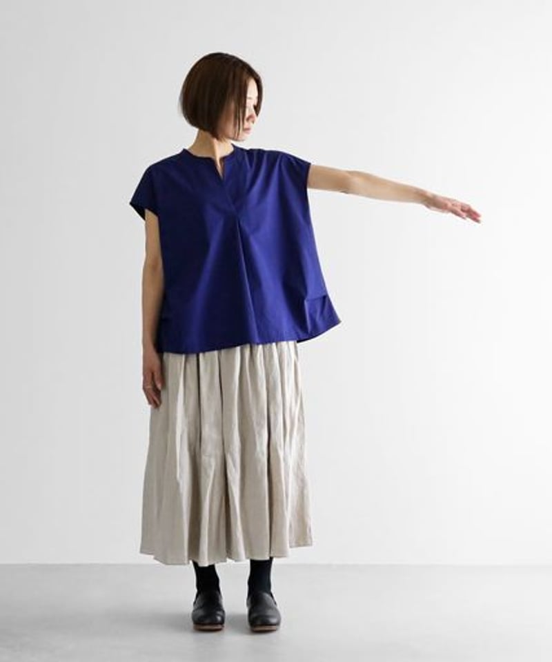 HUIS | オーガニックコットンフレンチスリーブ（フレンチネイビー
