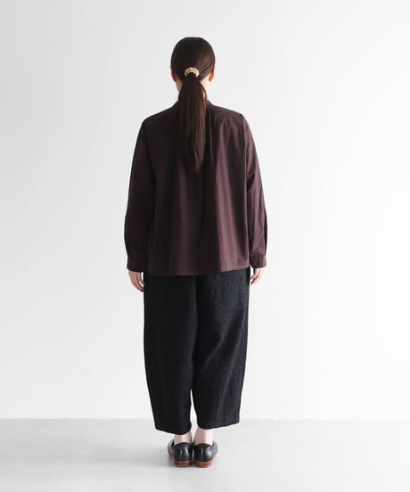 HUIS |  “HUIS×尾州”縮絨リネンウールバルーンパンツ（ブラック）【ユニセックス】506