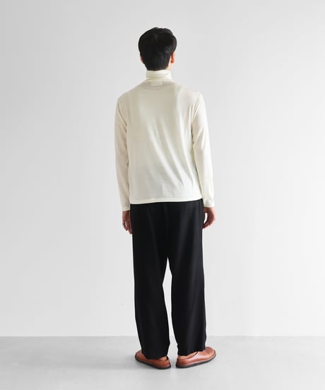 HUIS |［HUIS in house］メリノオプティモウォッシャブルウール天竺長袖タートルネックカットソー（アイボリー）【ユニセックス】CS203