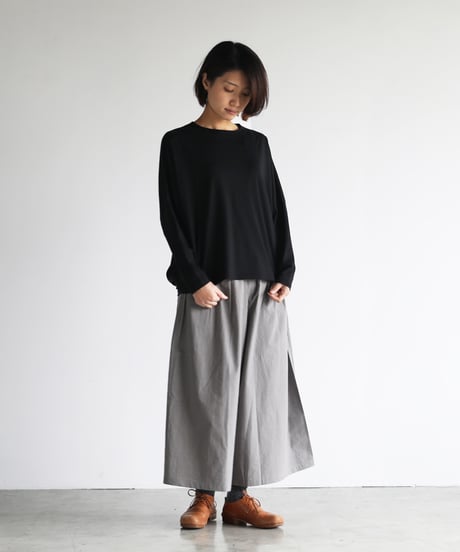 HUIS |［HUIS in house］SUVIN COTTON長袖コクーンカットソー（ブラック）【レディス】CS202