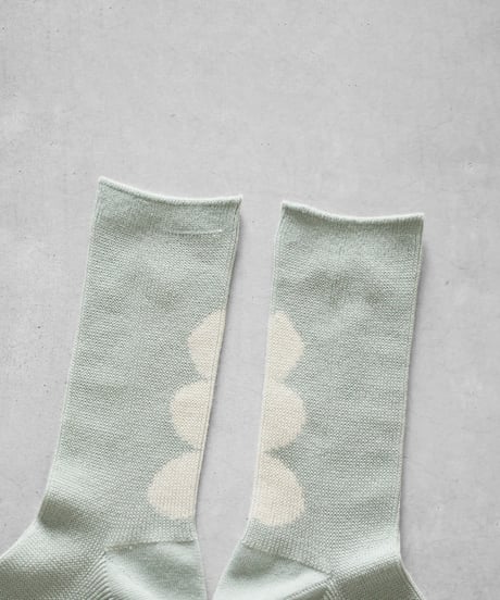 HUIS |［HUISのくつした］JACQUARD ishikoro（オフミント）【ユニセックス22cm-27cm】