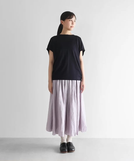 HUIS |［HUIS in house］SUVIN COTTONフレンチスリーブコクーンカットソー（ダークネイビー）【レディス】CS108