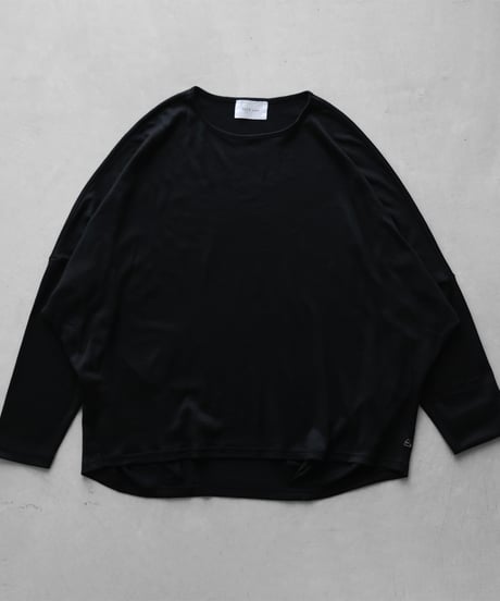 HUIS |［HUIS in house］メリノオプティモウォッシャブルウール天竺長袖コクーンカットソー（ブラック）【レディス】CS202