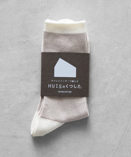 HUIS |［HUISのくつした］SUVIN（エクリュ）【ユニセックス22cm-27cm】