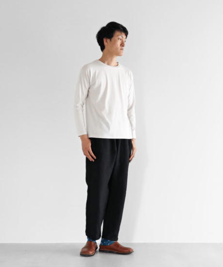 HUIS |［HUIS in house］SUVIN COTTON長袖カットソー（グレージュ）【ユニセックス】CS201