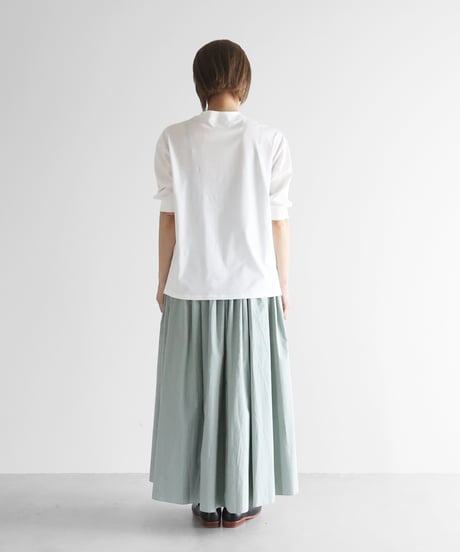 HUIS |［HUIS in house］SUVIN COTTON5分袖リブカットソー（白）【レディス】CS106