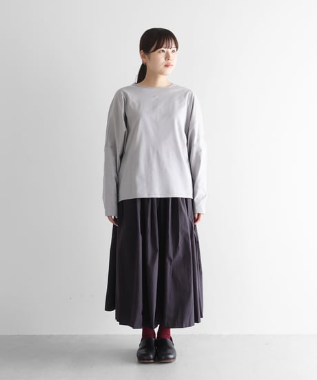 HUIS |［HUIS in house］SUVIN COTTON長袖コクーンカットソー（シルバーグレー）【レディス】CS202