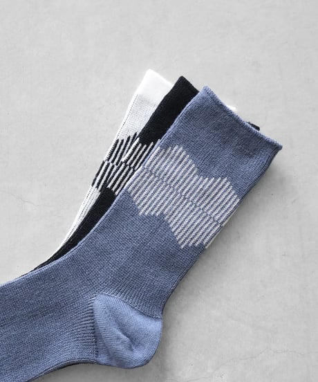 HUIS |［HUISのくつした］JACQUARD ie（ブラック）【ユニセックス22cm-27cm】