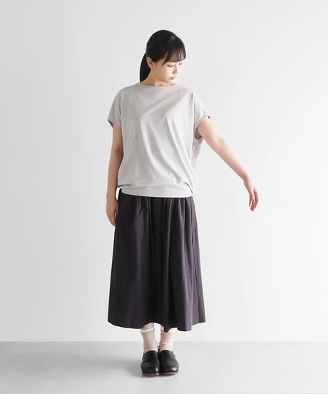 HUIS |［HUIS in house］綿麻天竺フレンチスリーブコクーンカットソー（シルバーグレー）【レディス】CS108