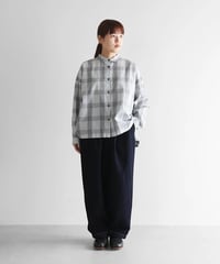 HUIS | “HUIS×三備”綿麻シャトルデニムワイドパンツ（インディゴ）【ユニセックス】504