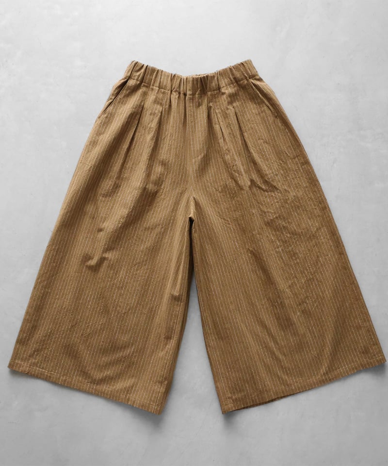 HUIS | やわらかシーチングコットンスカートパンツ（ブラウン