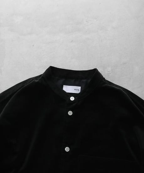HUIS | みじんコールバンドカラーオーバーシャツ（ブラック）【ユニセックス】015