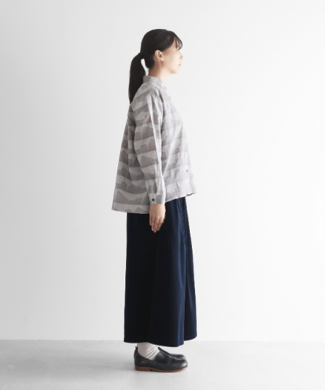 HUIS |   シャトルベルベッティーン(別珍)スカートパンツ（ダークネイビー）【ユニセックス】505