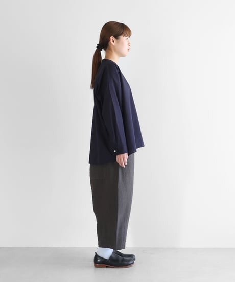 HUIS |オールドレピア天日干しラミーリネンバルーンパンツ（チャコールグレー）【ユニセックス】506