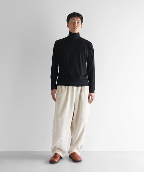 HUIS |［HUIS in house］メリノオプティモウォッシャブルウール天竺長袖タートルネックカットソー（ブラック）【ユニセックス】CS203
