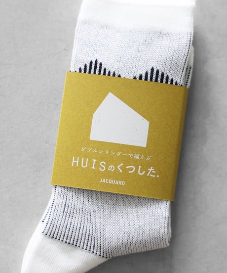 HUIS |［HUISのくつした］JACQUARD ie（ホワイト）【ユニセックス22cm-27cm】