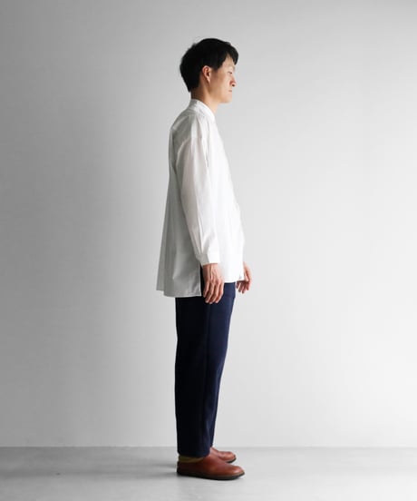 “HUIS×尾州”縮絨ウールフランネルイージーワークパンツ（ダークネイビー）【ユニセックス】507