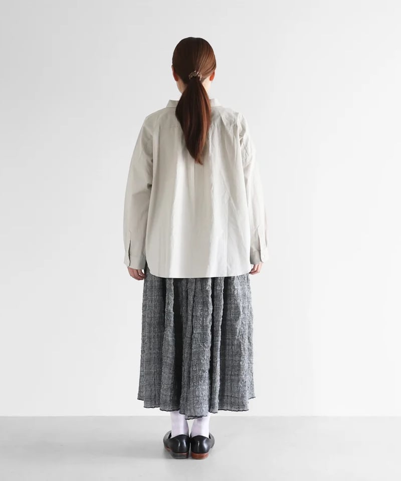 HUIS | “HUIS×尾州”縮絨綿ウールガーゼロングスカート（グレン