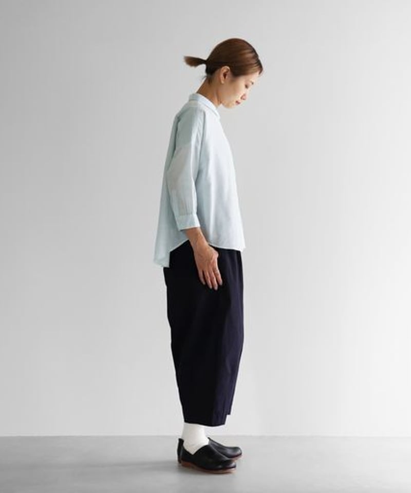 HUIS | 8分袖ボタニカルコードレーンワイドブラウス（クチナシ