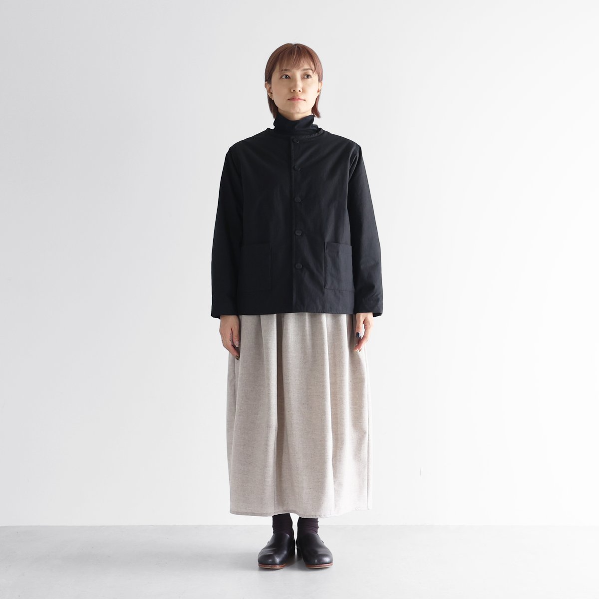 HUIS |ダウンプルーフコットンsunstate中綿ジャケット（ブラック