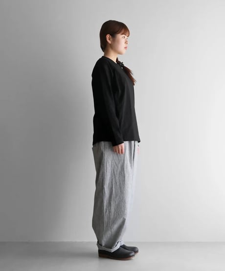HUIS | 綿麻(コットンリネン)バフクロスバルーンパンツロング（グレー）【ユニセックス】506L