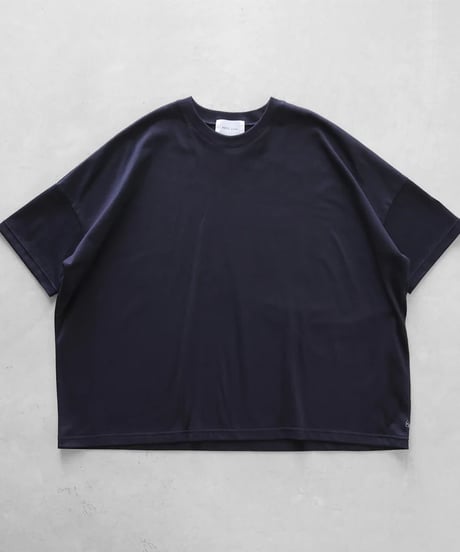 HUIS |［HUIS in house］SUVIN COTTON半袖スクエアワイドカットソーHF（ダークネイビー）【レディス】CS208HF