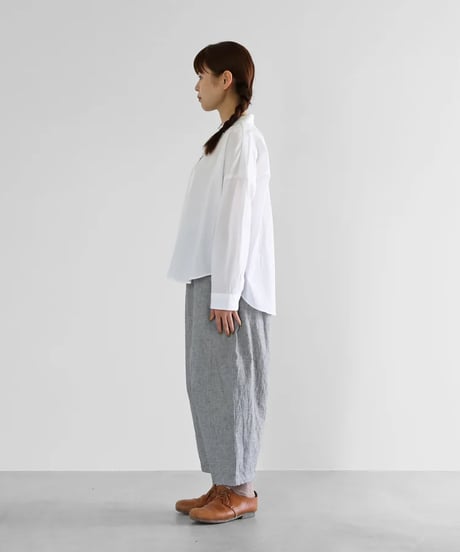 HUIS |綿麻(コットンリネン)バフクロスバルーンパンツ（グレー）【ユニセックス】506