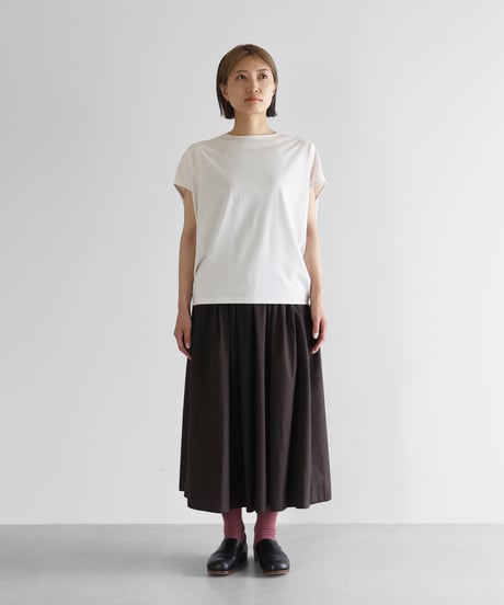 HUIS |［HUIS in house］SUVIN COTTONフレンチスリーブコクーンカットソー（グレージュ）【レディス】CS108