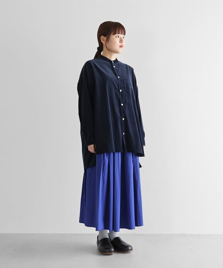 HUIS |みじんコールバンドカラーオーバーシャツ（ダークネイビー）【ユニセックス】015