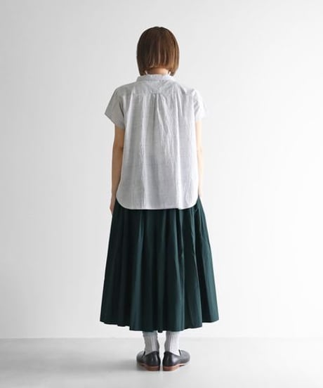HUIS | オーガニックコットンロングスカート（ダークグリーン）【レディス】U402