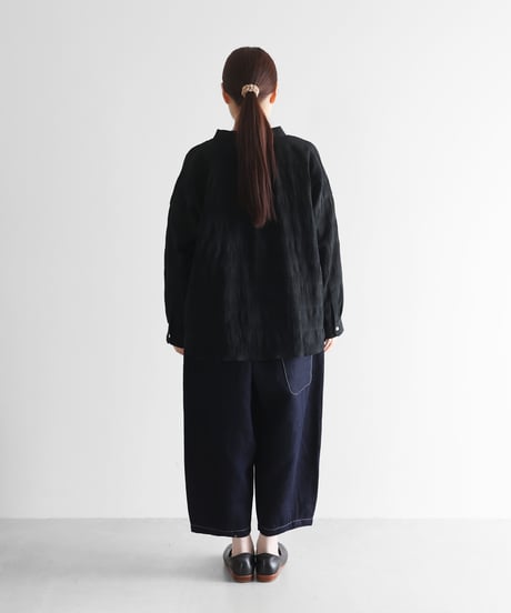 HUIS | “HUIS×三備”綿麻シャトルデニムバルーンパンツ（インディゴ）【ユニセックス】506