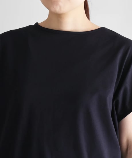 HUIS |［HUIS in house］SUVIN COTTONフレンチスリーブコクーンカットソー（ダークネイビー）【レディス】CS108