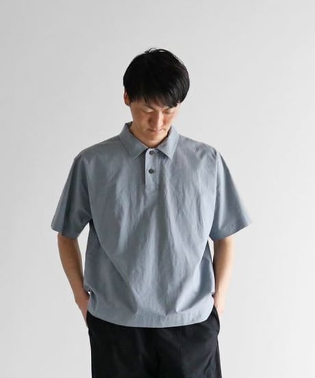 HUIS | オーガニックコットン半袖ポロシャツ（ブルーグレー）【ユニセックス】616