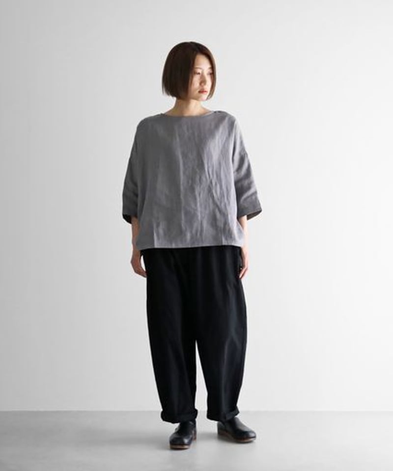 HUIS |やわらかシーチングコットンバルーンパンツロング（ブラック