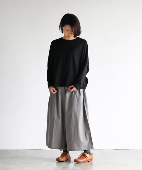 HUIS |［HUIS in house］SUVIN COTTON長袖コクーンカットソー（ブラック）【レディス】CS202