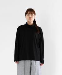 HUIS in house |SUVIN COTTON長袖ゆるタートルネックカットソー（ブラック）【ユニセックス】CS204