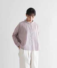 HUIS | 【限定】なめらかコットンワイドブラウス（エンジストライプ）【レディス】U102