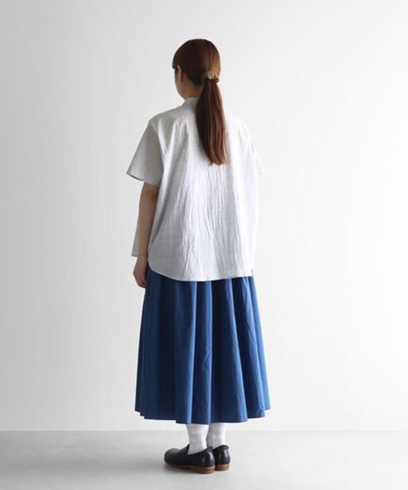 HUIS | コードレーンロングスカート（オーシャンブルー