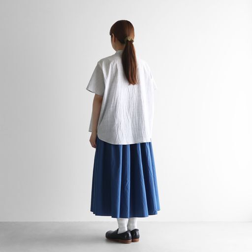 HUIS | コードレーンロングスカート（オーシャンブルー