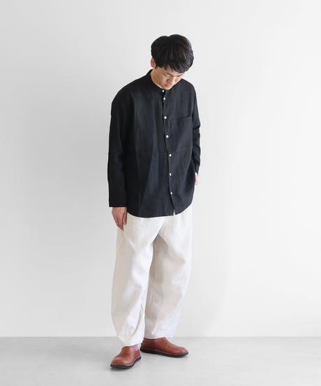 HUIS |オールドレピア天日干しラミーリネンバルーンパンツロング（エクリュ）【ユニセックス】506L