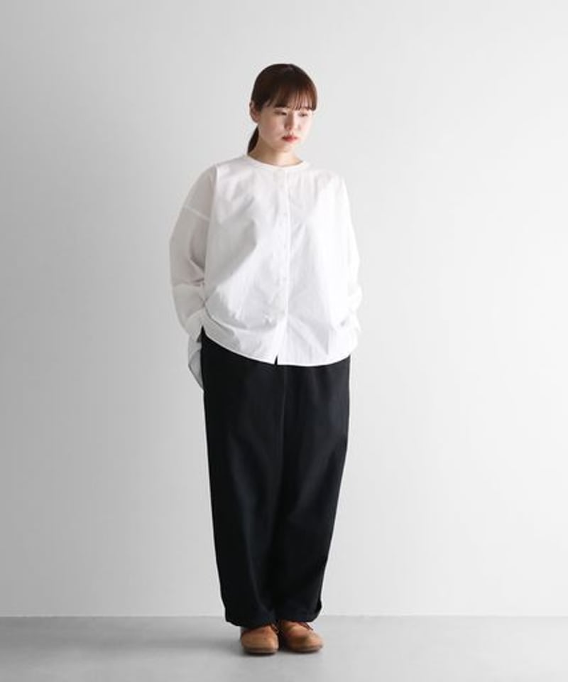 HUIS |やわらかシーチングコットンバルーンパンツロング（ブラック  