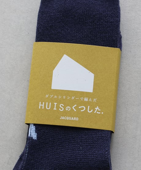 HUIS |［HUISのくつした］JACQUARD tori（ディープブルー）【ユニセックス22cm-27cm】