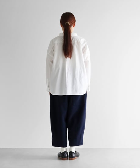 “HUIS×尾州”縮絨ウールフランネルバルーンパンツ（ダークネイビー）【ユニセックス】506