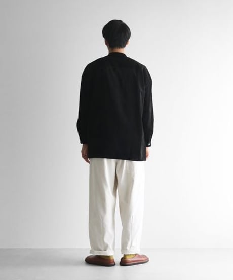 HUIS | みじんコールバンドカラーオーバーシャツ（ブラック）【ユニセックス】015