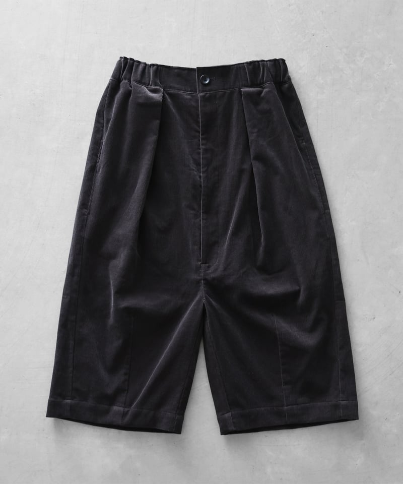 HUIS | シャトルコーデュロイ8分丈パンツ（細畝・ダークグレー）【ユニ