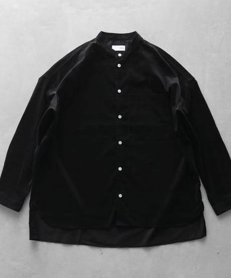 HUIS | みじんコールバンドカラーオーバーシャツ（ブラック）【ユニセックス】015